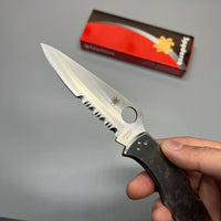 Spyderco Endura 4 Folding Knife 3.875" Satin Combo Blade, Stainless Steel Handles - C10PS
