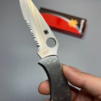 Spyderco Endura 4 Folding Knife 3.875" Satin Combo Blade, Stainless Steel Handles - C10PS