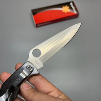Spyderco Endura 4 Folding Knife 3.875" Satin Combo Blade, Stainless Steel Handles - C10PS