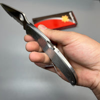 Spyderco Endura 4 Folding Knife 3.875" Satin Combo Blade, Stainless Steel Handles - C10PS