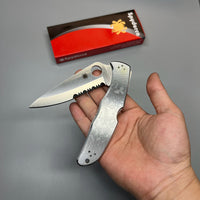 Spyderco Endura 4 Folding Knife 3.875" Satin Combo Blade, Stainless Steel Handles - C10PS