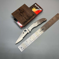 Spyderco Endura 4 Folding Knife 3.875" Satin Combo Blade, Stainless Steel Handles - C10PS