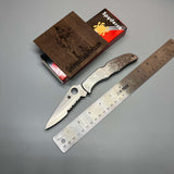 Spyderco Endura 4 Folding Knife 3.875" Satin Combo Blade, Stainless Steel Handles - C10PS