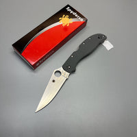 Spyderco Stretch 2XL Folding Knife 3.99" CPM-CruWear Satin Plain Blade, Gray G10 Handles - C258GPGYCW