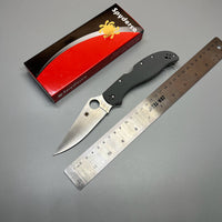 Spyderco Stretch 2XL Folding Knife 3.99" CPM-CruWear Satin Plain Blade, Gray G10 Handles - C258GPGYCW