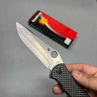 Spyderco Gayle Bradley 2 Folding Knife 3.6" CPM-M4 Plain Blade, Carbon Fiber/G10 Laminate Handles - C134CFP2