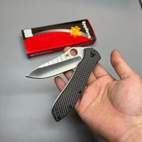 Spyderco Gayle Bradley 2 Folding Knife 3.6" CPM-M4 Plain Blade, Carbon Fiber/G10 Laminate Handles - C134CFP2