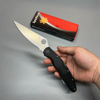 Spyderco Police 4 Lightweight Folding Knife 4.39" VG10 Satin Plain Blade, Black FRN Handles - C07PBK4