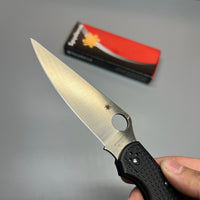 Spyderco Police 4 Lightweight Folding Knife 4.39" VG10 Satin Plain Blade, Black FRN Handles - C07PBK4