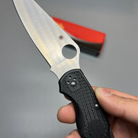 Spyderco Police 4 Lightweight Folding Knife 4.39" VG10 Satin Plain Blade, Black FRN Handles - C07PBK4