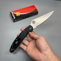 Spyderco Police 4 Lightweight Folding Knife 4.39" VG10 Satin Plain Blade, Black FRN Handles - C07PBK4