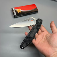 Spyderco Police 4 Lightweight Folding Knife 4.39" VG10 Satin Plain Blade, Black FRN Handles - C07PBK4