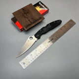 Spyderco Police 4 Lightweight Folding Knife 4.39" VG10 Satin Plain Blade, Black FRN Handles - C07PBK4