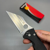 Spyderco Yojimbo 2 Folding Knife 3.2" S30V Satin Plain Blade, Black G10 Handles - C85GP2