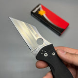 Spyderco Yojimbo 2 Folding Knife 3.2" S30V Satin Plain Blade, Black G10 Handles - C85GP2