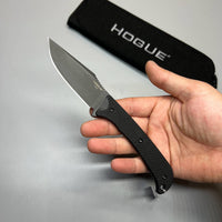 Hogue Extrak Fixed Blade Knife 3.3" CPM-M4 Black Cerakote Clip Point, Black G10 Handles, Kydex Sheath - 35869