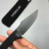 Hogue Extrak Fixed Blade Knife 3.3" CPM-M4 Black Cerakote Clip Point, Black G10 Handles, Kydex Sheath - 35869