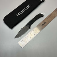 Hogue Extrak Fixed Blade Knife 3.3" CPM-M4 Black Cerakote Clip Point, Black G10 Handles, Kydex Sheath - 35869