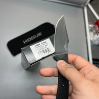 Hogue Extrak Fixed Blade Knife 3.3" CPM-M4 Black Cerakote Clip Point, Black G10 Handles, Kydex Sheath - 35869