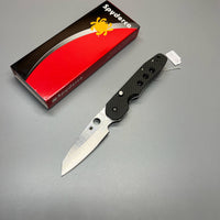 Spyderco Kevin Smock Folding Knife 3.45" S30V Satin Plain Blade, Carbon Fiber/G10 Laminate Handles - C240CFP