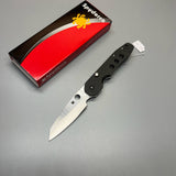 Spyderco Kevin Smock Folding Knife 3.45" S30V Satin Plain Blade, Carbon Fiber/G10 Laminate Handles - C240CFP