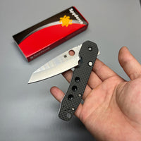 Spyderco Kevin Smock Folding Knife 3.45" S30V Satin Plain Blade, Carbon Fiber/G10 Laminate Handles - C240CFP