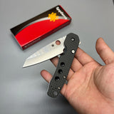 Spyderco Kevin Smock Folding Knife 3.45" S30V Satin Plain Blade, Carbon Fiber/G10 Laminate Handles - C240CFP