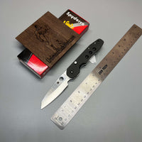 Spyderco Kevin Smock Folding Knife 3.45" S30V Satin Plain Blade, Carbon Fiber/G10 Laminate Handles - C240CFP