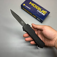 Hogue Compound OTF AUTO Knife 3.5" S30V Black PVD Clip Point Blade, Black G10 and Aluminum Handles, Tritium Switch - 34031