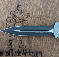 Microtech UTX-85 D/E OTF Automatic Knife Natural G-10 Jade (3.125" Black)