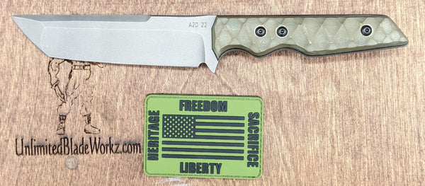 A2D Attack Tanto Medium OD Caveman in S35VN