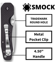 Spyderco Kevin Smock Folding Knife 3.45" S30V Satin Plain Blade, Carbon Fiber/G10 Laminate Handles - C240CFP