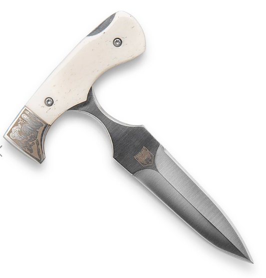 Cobra Tec White BONE ADJUSTABLE FOLDING PUSH DAGGER